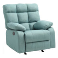 Teal Turquoise Fabric Rocker Recliner F2916