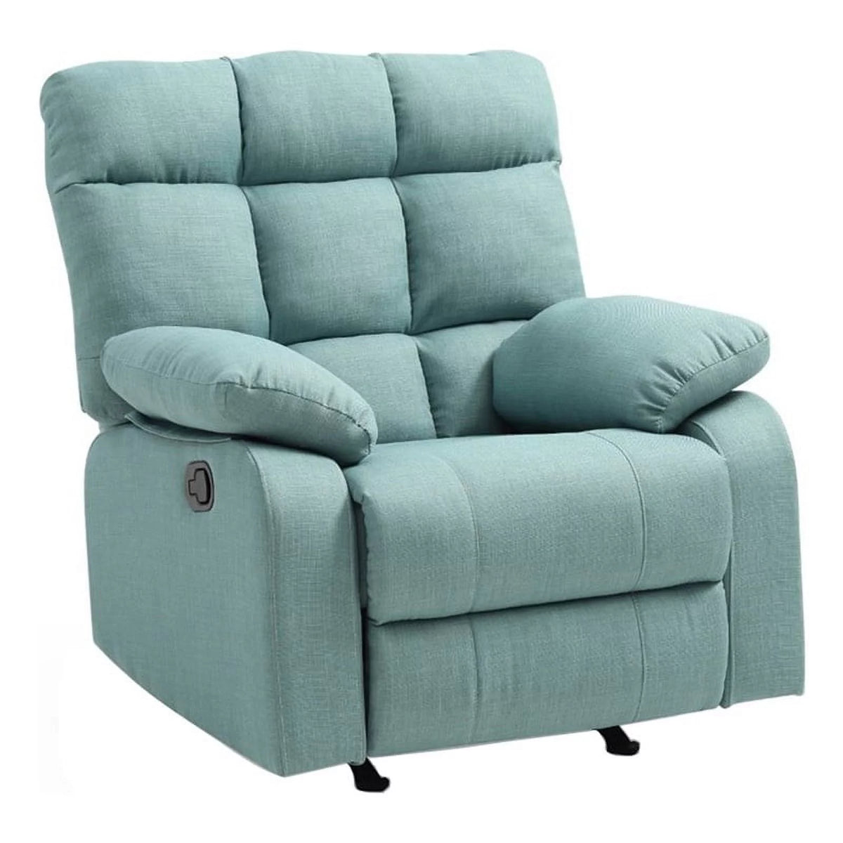 Teal Turquoise Fabric Rocker Recliner F2916