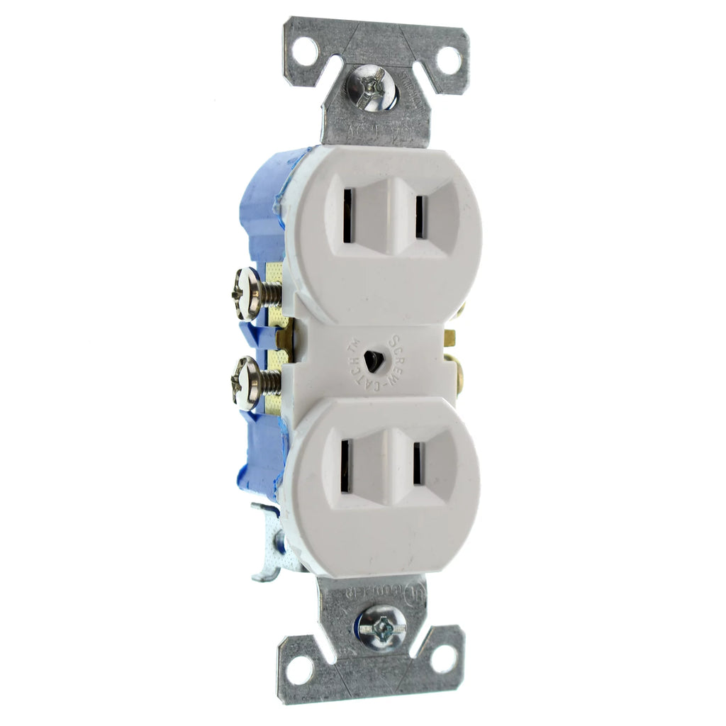 Duplex Outlet, Non-Grounding, 2-Wire, 15-Amp, 120-Volt, White, (10-Pack) X757643