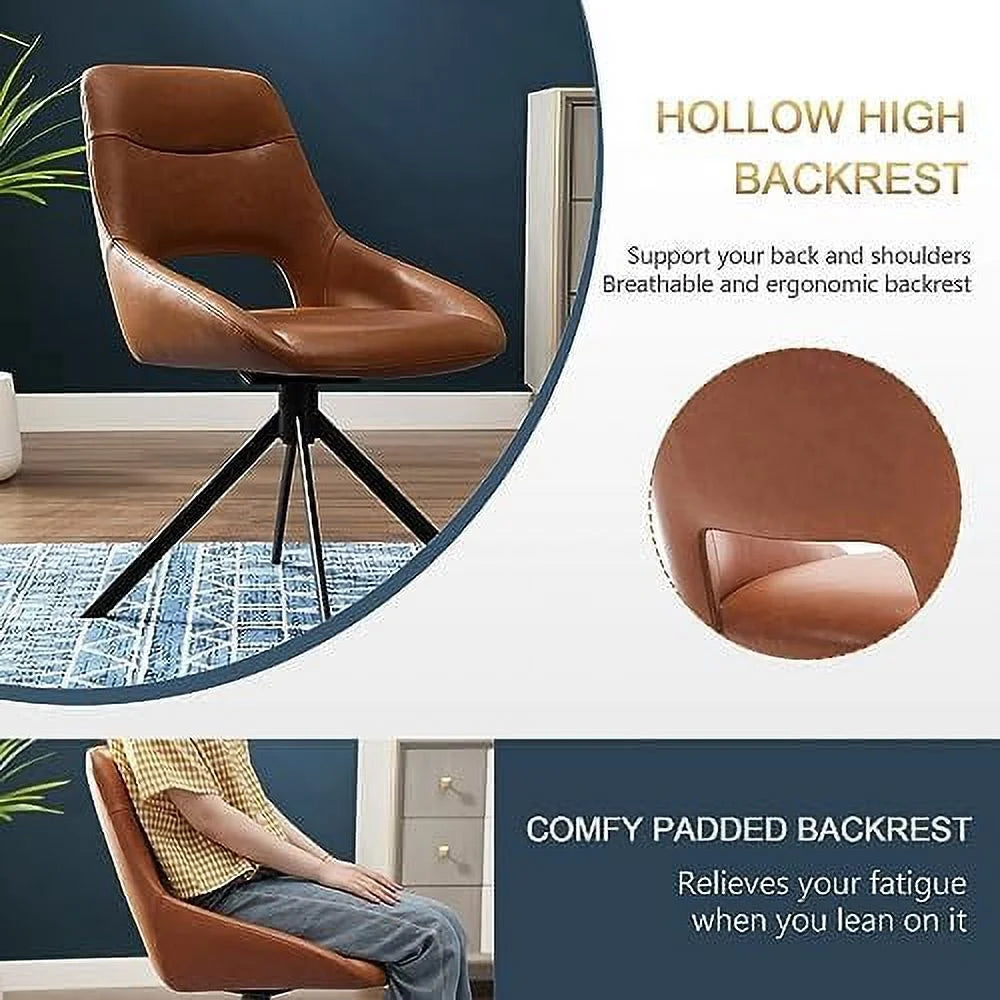 Faux Leather Armless Swivel Desk Chair K416062
