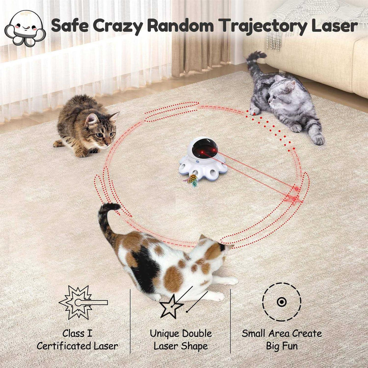 2-in-1 Interactive Cat Laser Toy O839406
