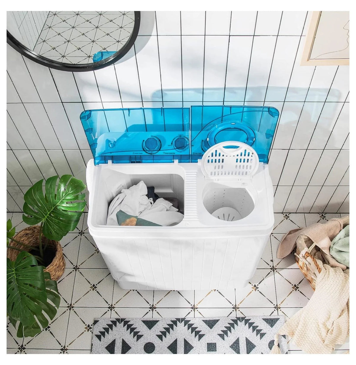 Portable 26 lbs Semi-automatic Washer and Spin Dryer A30693
