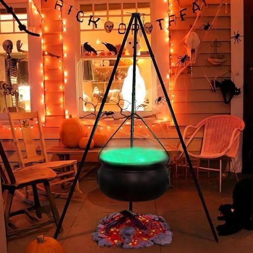 Large Witch Cauldron with Stand and Light Plastic Bowl O7051