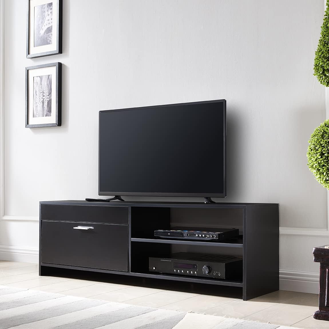 Black TV Stand with Storage Drawers up to 58 Inches M433