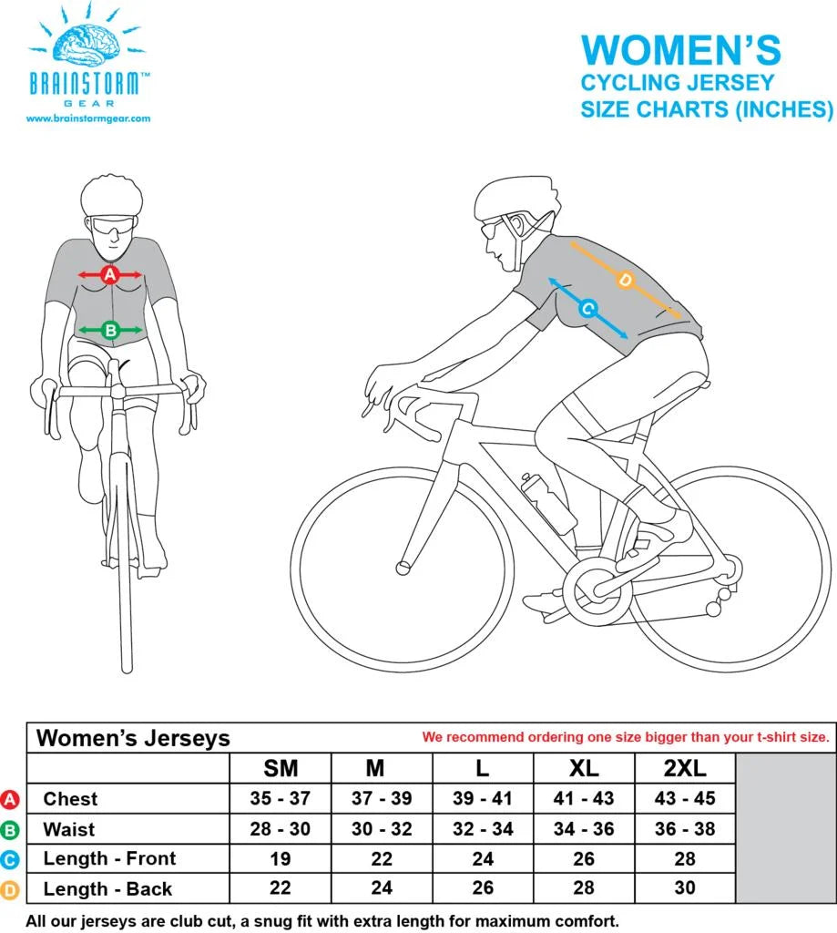 Women's Blue Cycling Jersey C6246