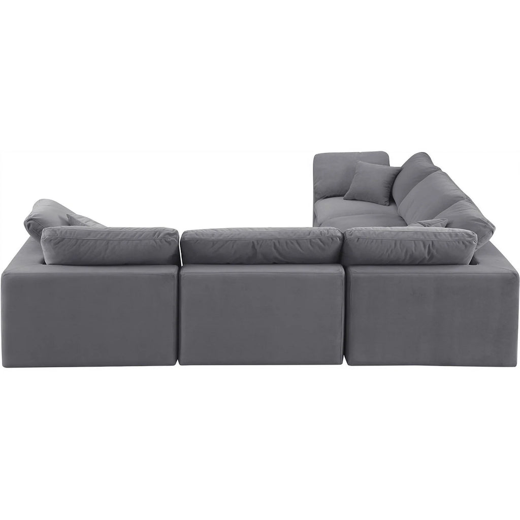 Grey Velvet Modular Sectional J320