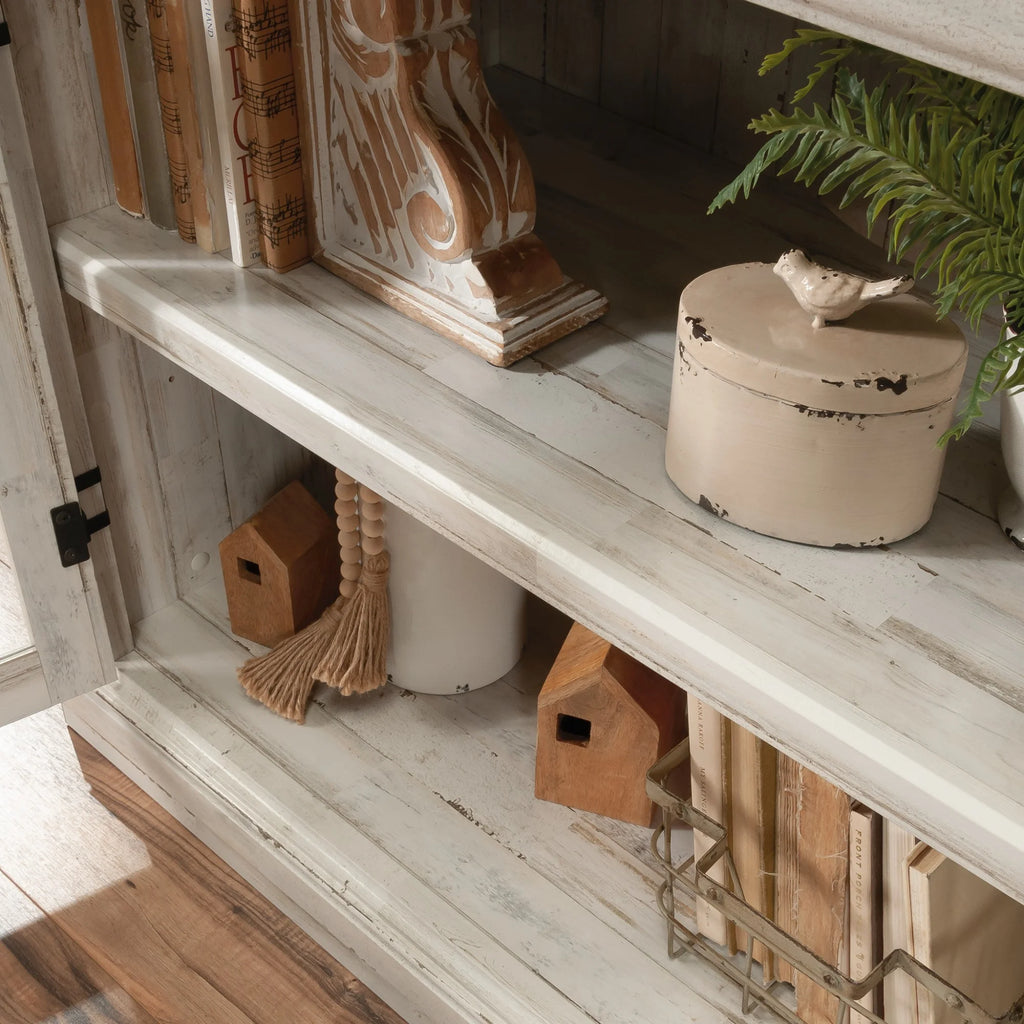 White Engineered Wood Storage Credenza R5536