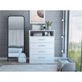 White Four Drawer Dresser with Hutch H786894