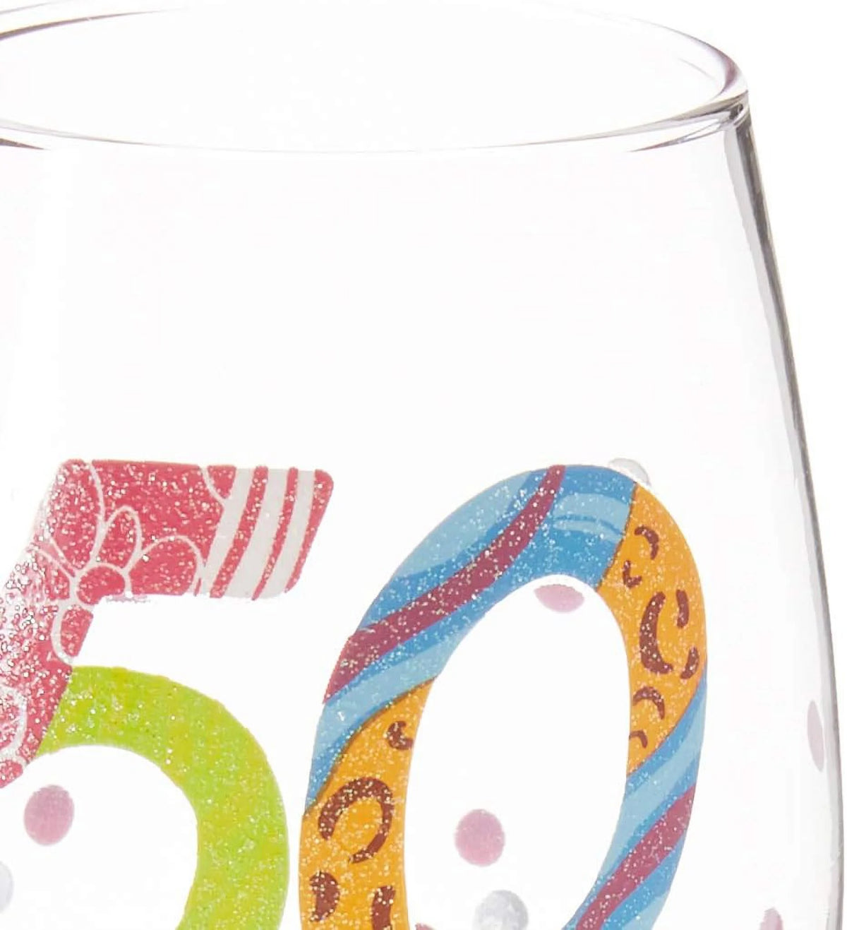Hand-Painted Artisan Wine Glass 15 Oz J6253