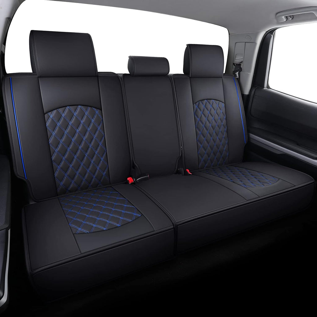 Waterproof Faux Leather Full Seat Covers 5 PCS Full Set Black-Red B4945