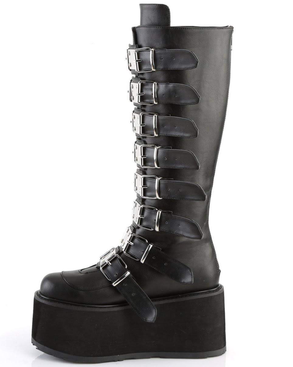 Black Vegan Leather Boots M1835