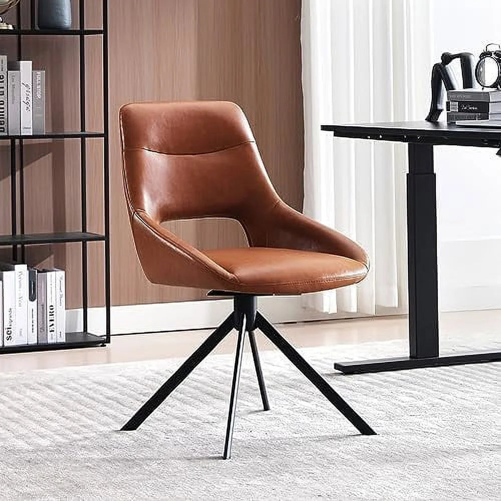 Faux Leather Armless Swivel Desk Chair K416062