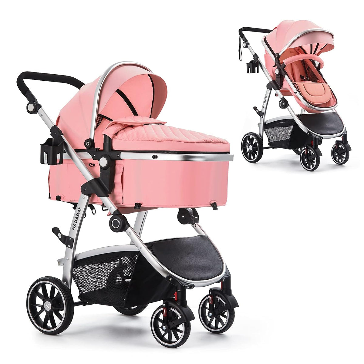 Beige Reversible Seat Stroller with Canopy F835665