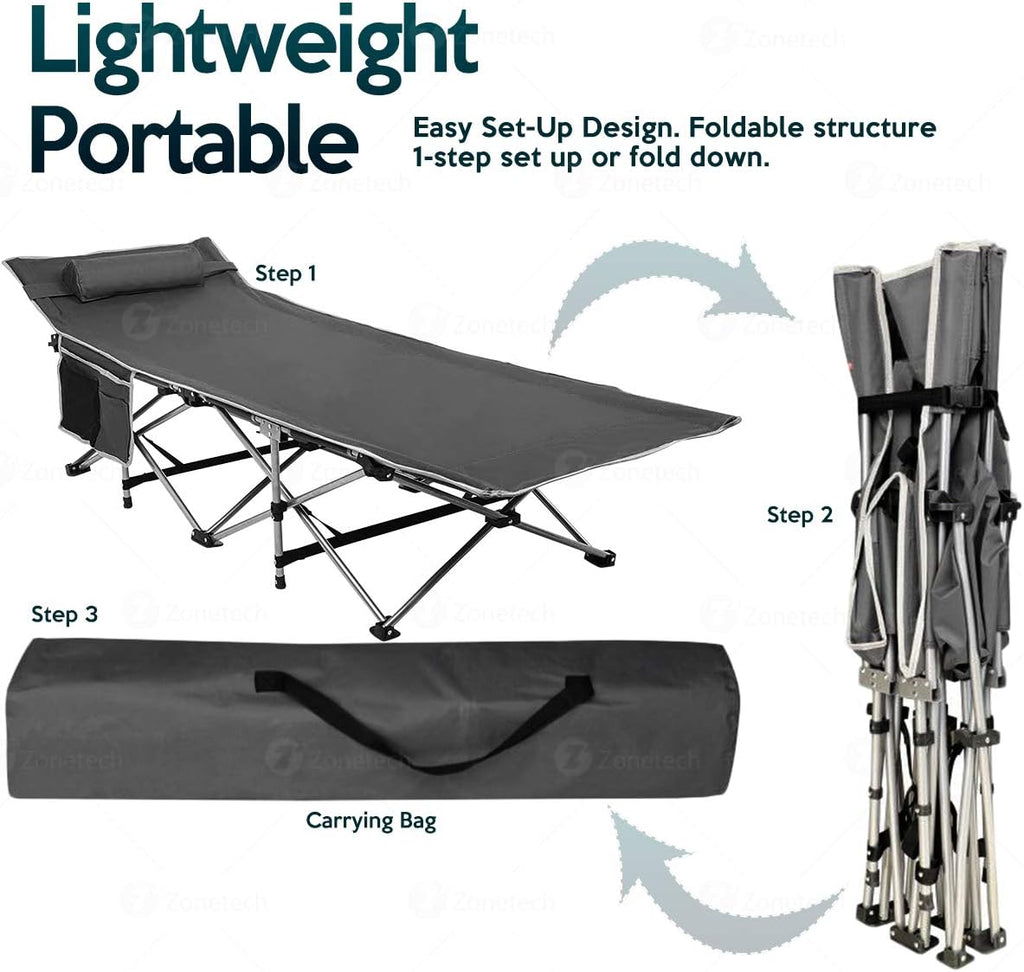 Folding Travel Cot 2 Pack Grey Lightweight Portable N622089