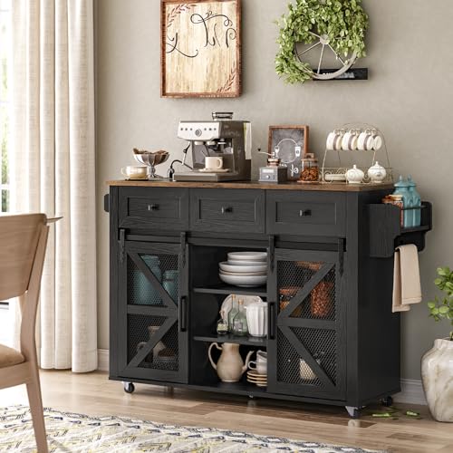 White Rolling Kitchen Island with Storage F717185