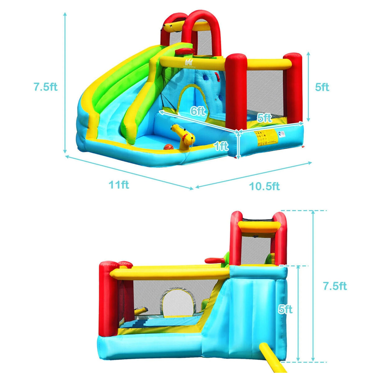 Inflatable Kids Water Slide Bounce House Splash Pool L646