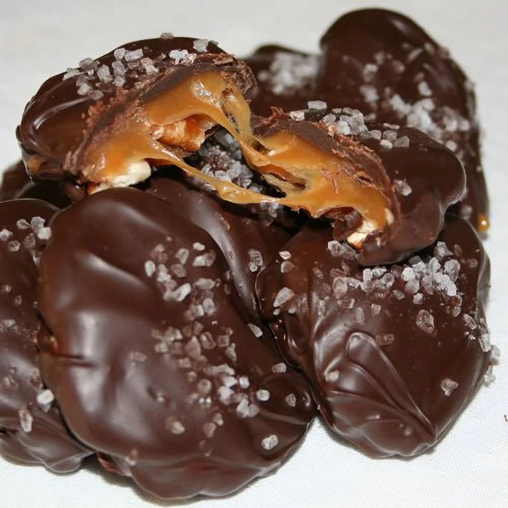 Dark Chocolate Pecan Caramel Clusters With Sea Salt Gift Bag A298