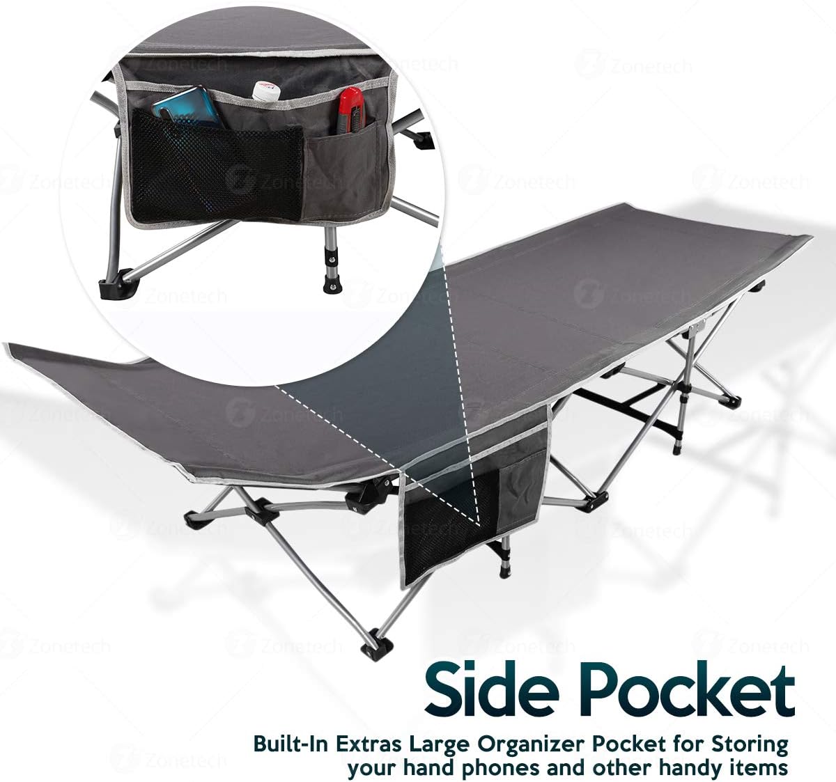 Folding Travel Cot 2 Pack Grey Lightweight Portable N622089