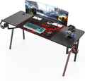 63'' Black Carbon Fiber Gaming Desk with Mouse Pad T37746
