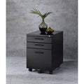 3 Drawer Black Mobile Vertical Filing Cabinet O4534