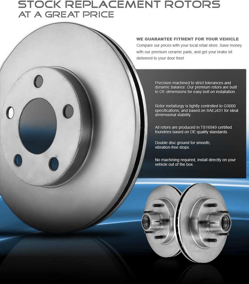 330mm Front + 345mm Rear Brake Rotors + Ceramic Pads + Clips U713