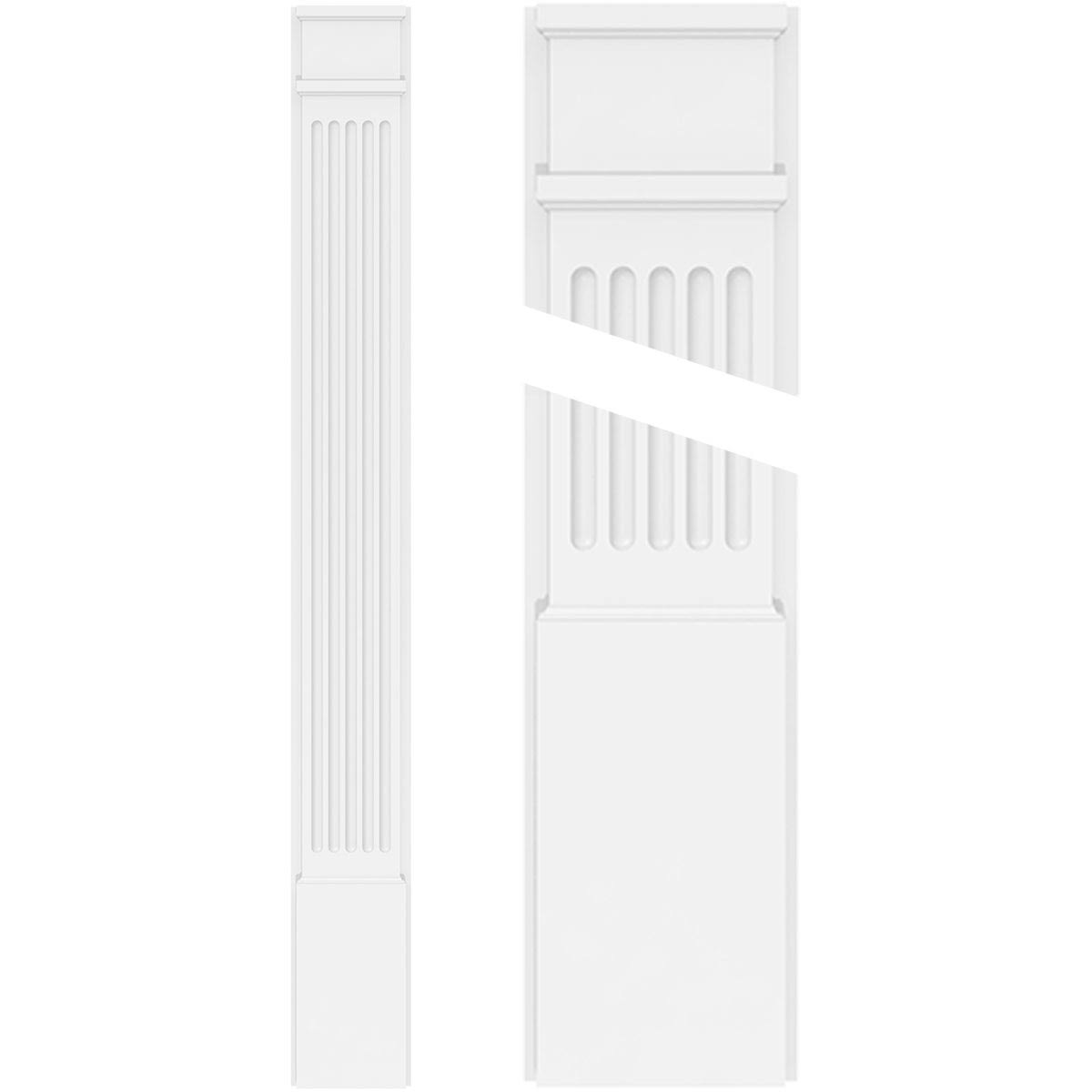 Fluted PVC Pilaster with Decorative Capital & Base (Pair) D6032