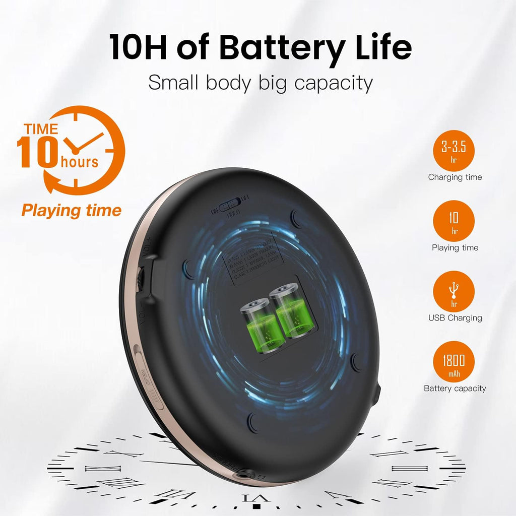 Portable CD Player with Bluetooth FM Transmitter Black Z7939