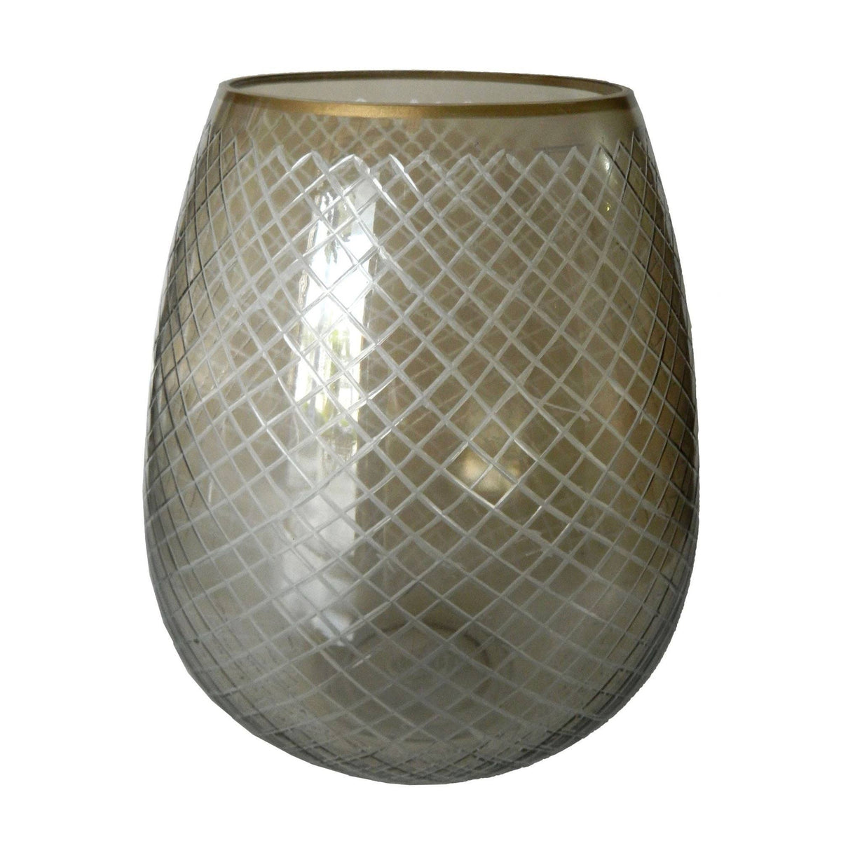 Gray and Gold Contemporary Candle Holder A90911