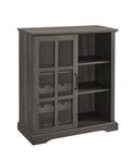36x22 Sliding Glass Door Bar Cabinet Dark Gray A943
