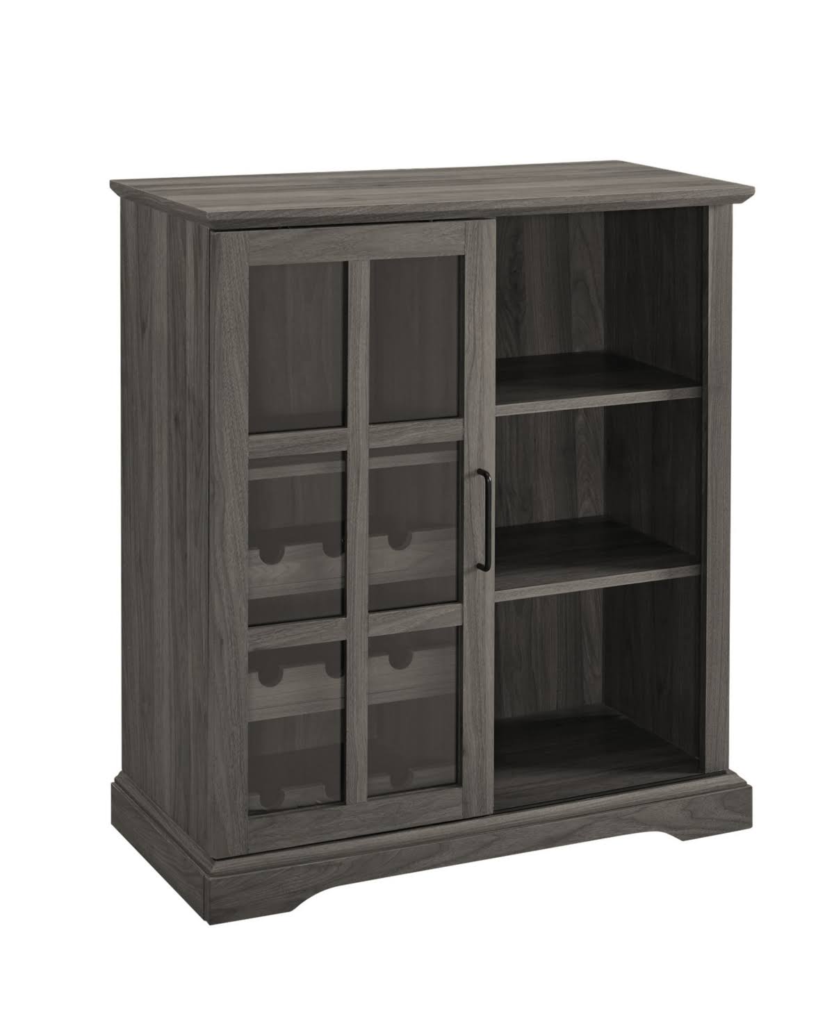 36x22 Sliding Glass Door Bar Cabinet Dark Gray A943