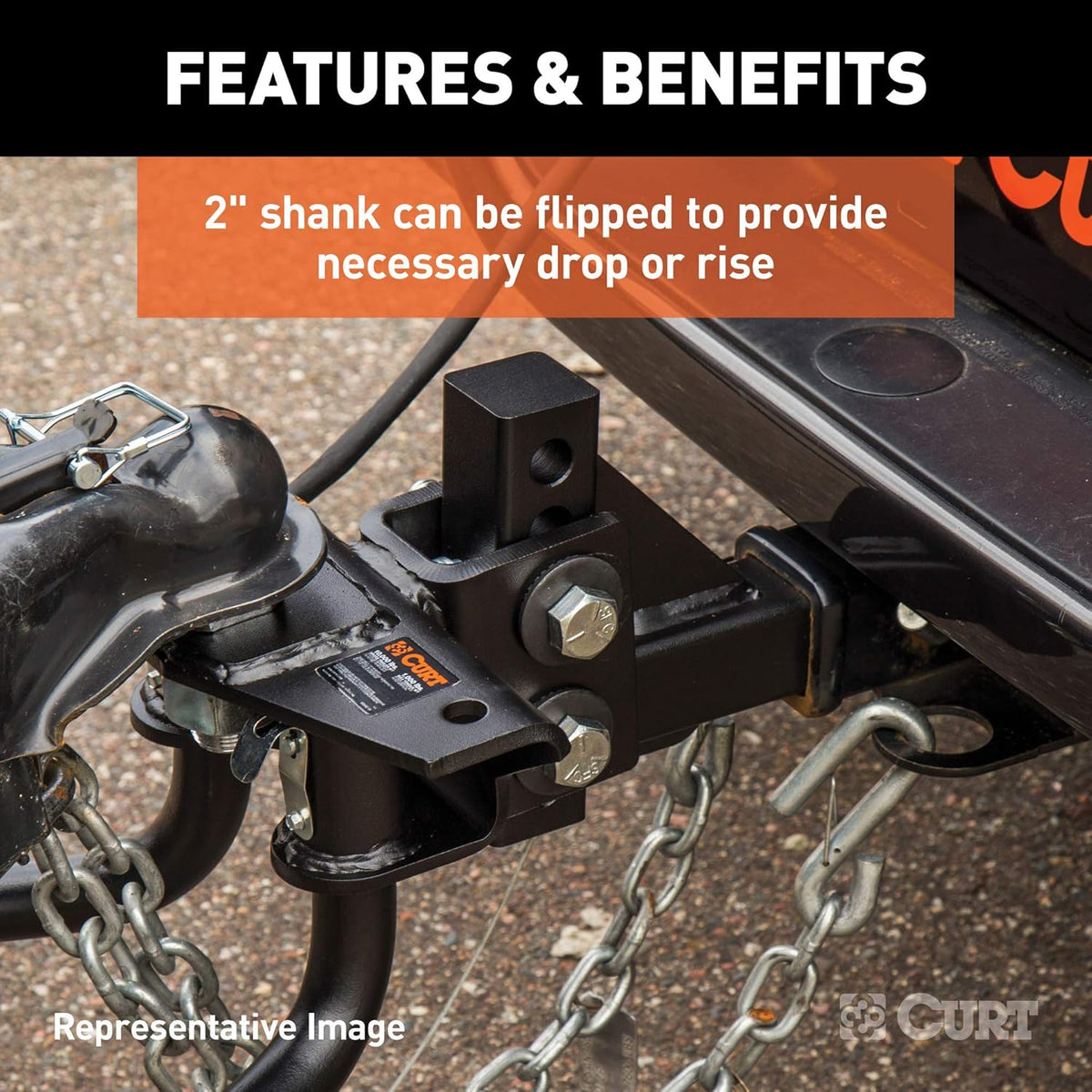 Round Bar Weight Distribution Hitch with Sway Control, 10K, 2-in Shank V899