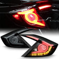 2016-2018 Honda Civic Sedan Black Housing Smoked Lens LED Tail Lights X636