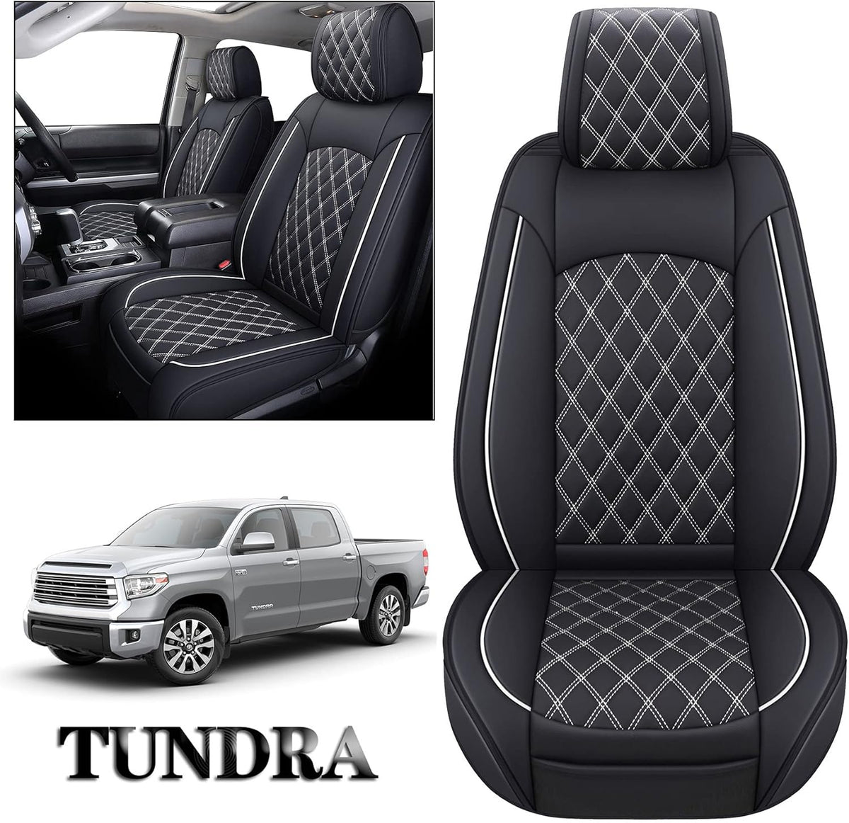Waterproof Faux Leather Full Seat Covers 5 PCS Full Set Black-Red B4945