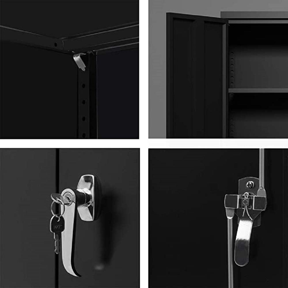 Metal Storage Cabinet with 2 Doors and 4 Adjustable Shelves S3411