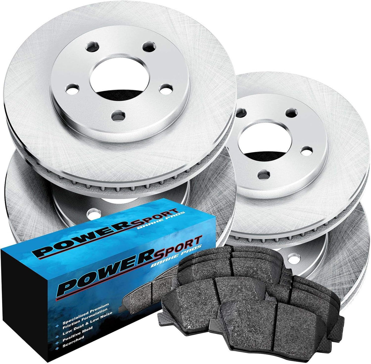 Front Rear Brakes and Rotors Kit Semi Metallic Brake Pads W456497