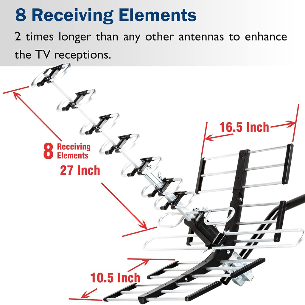 Outdoor HDTV Antenna up to 200 Mile Long Range M869