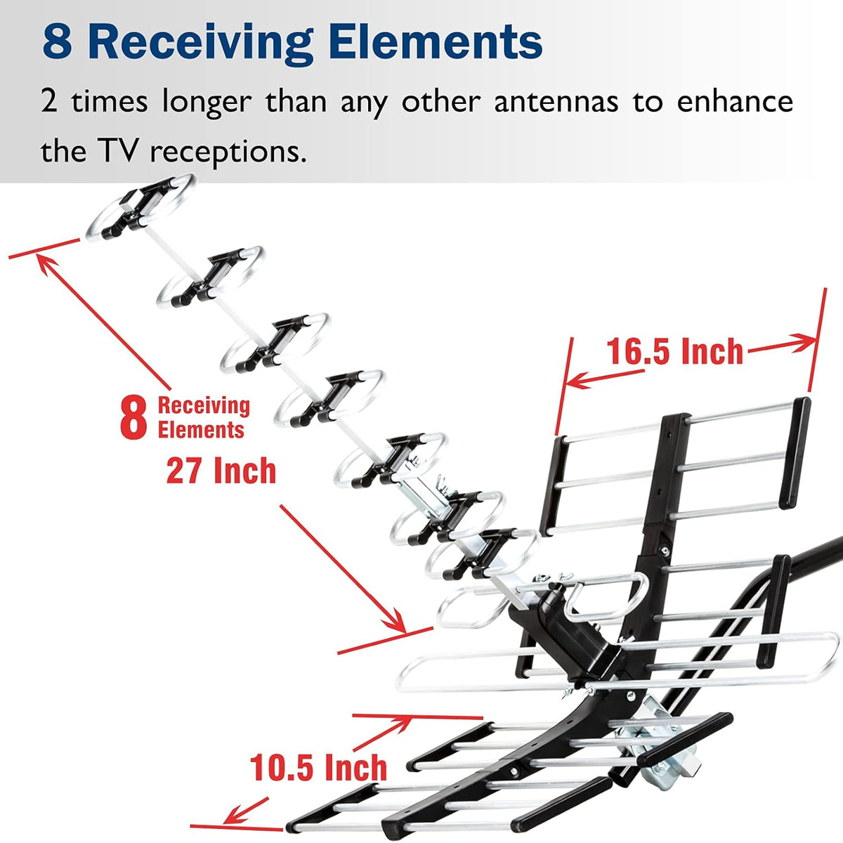 Outdoor HDTV Antenna up to 200 Mile Long Range M869