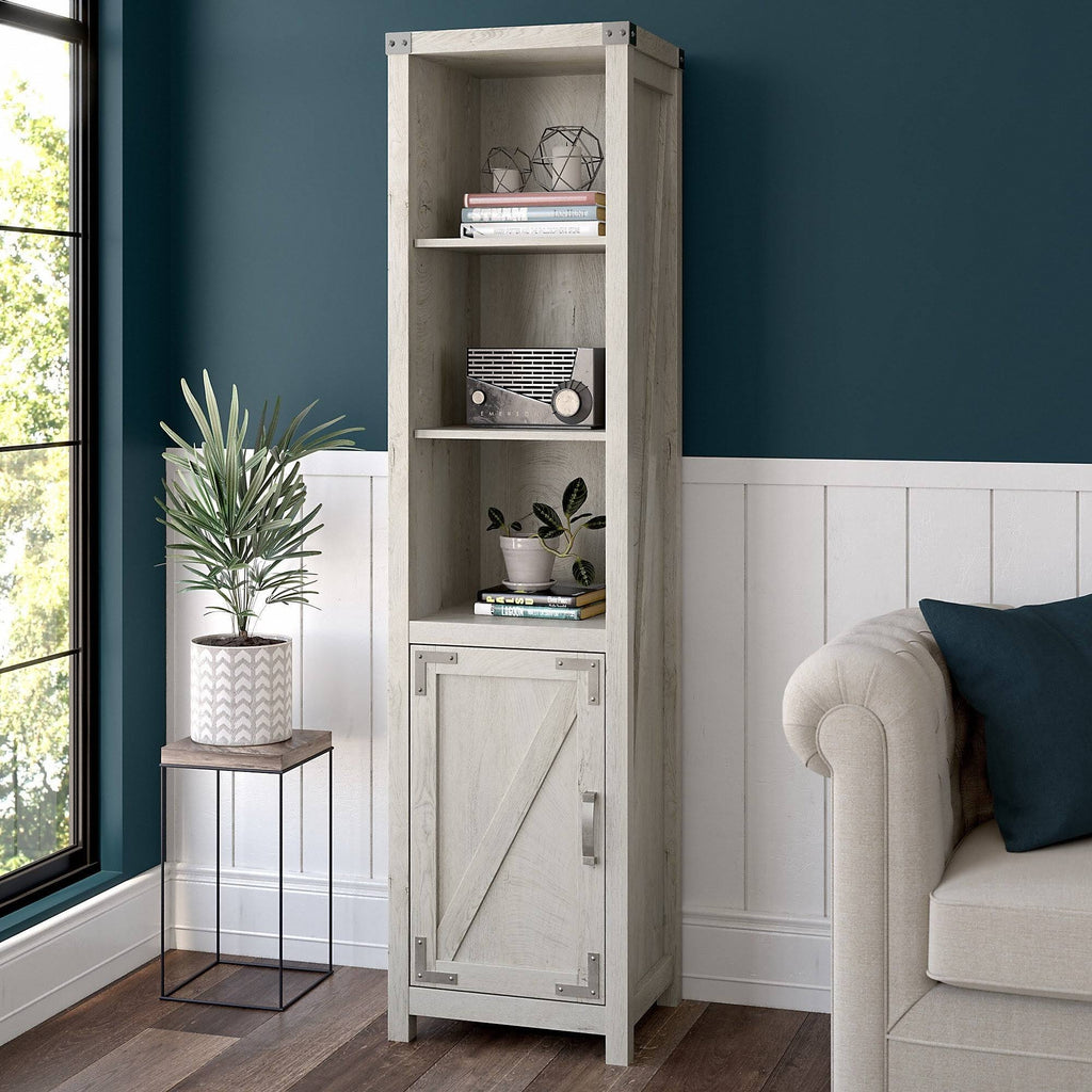 Tall Narrow 5 Shelf Bookcase with Door C81625