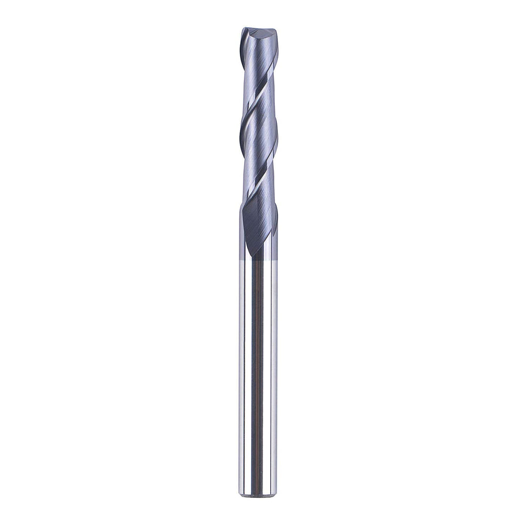 2 Flutes 1/4 inch Shank Carbide End Mill TiAlN Coated HRC55 Spiral UpCut Pack of 2 B840