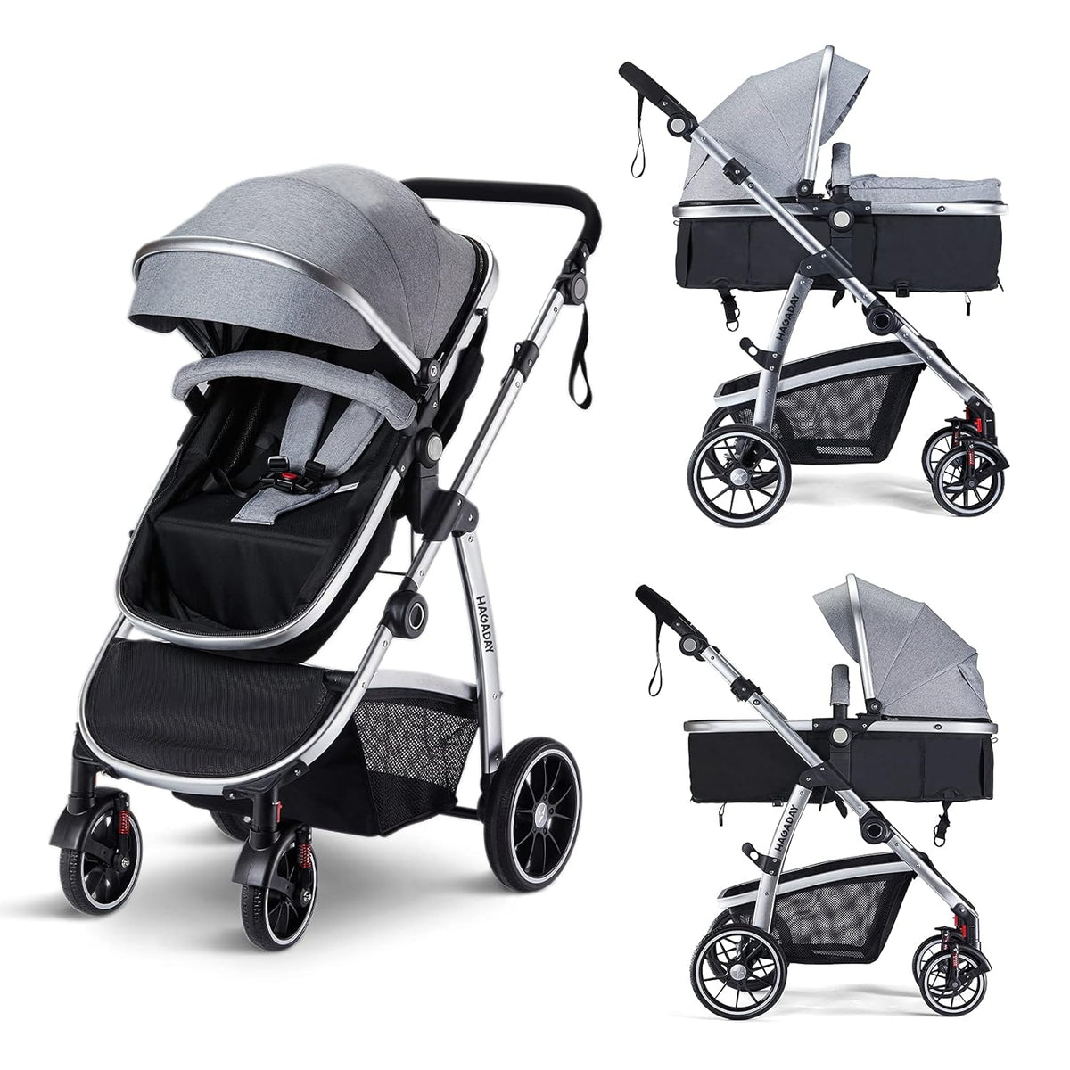 Beige Reversible Seat Stroller with Canopy F835665