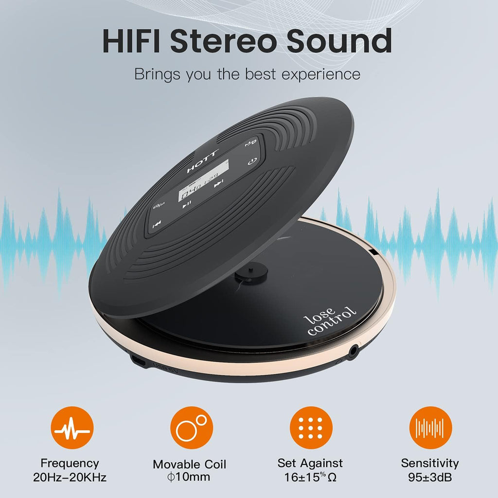 Portable CD Player with Bluetooth FM Transmitter Black Z7939