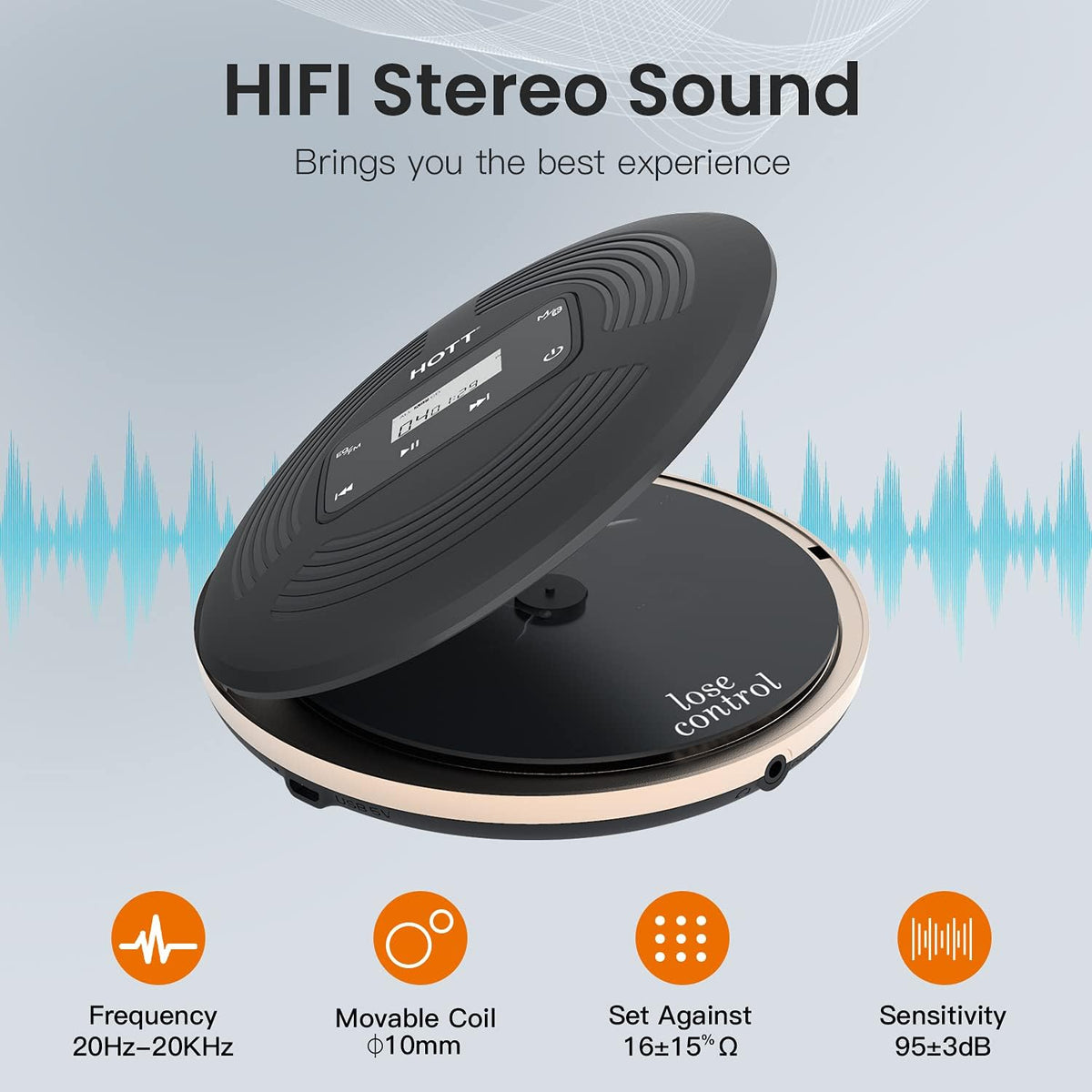 Portable CD Player with Bluetooth FM Transmitter Black Z7939