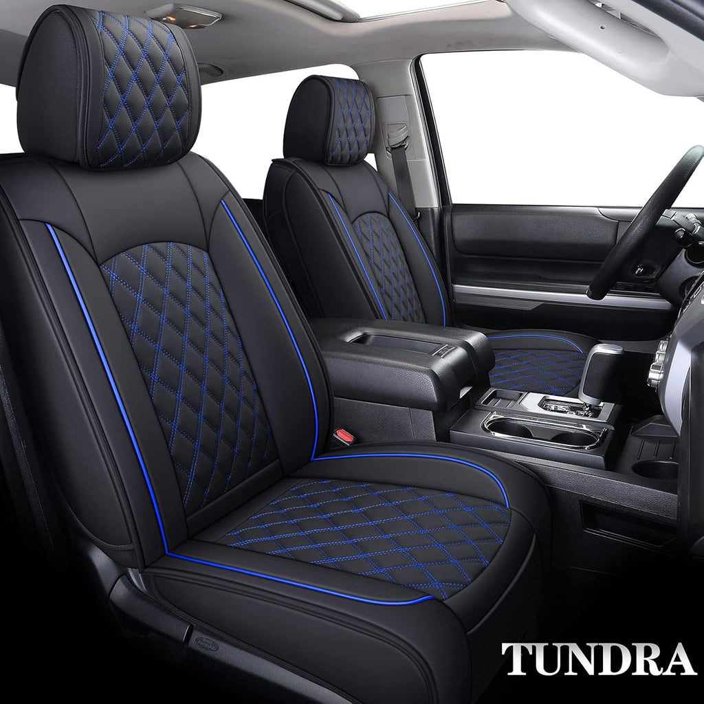 Waterproof Faux Leather Full Seat Covers 5 PCS Full Set Black-Red B4945