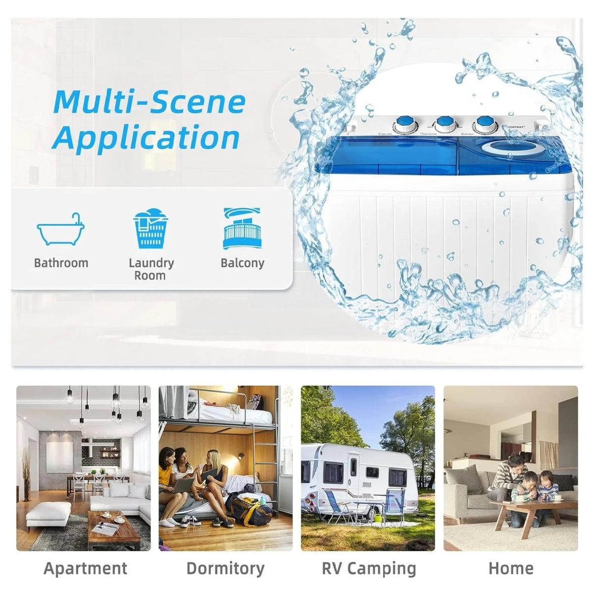 Portable 26 lbs Semi-automatic Washer and Spin Dryer A30693