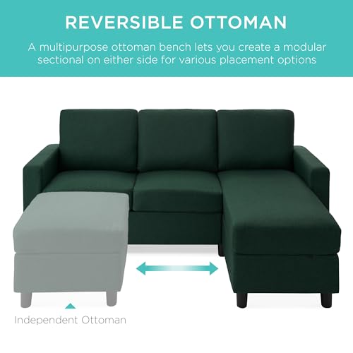 Beige Upholstered Sectional Sofa with Chaise Q113