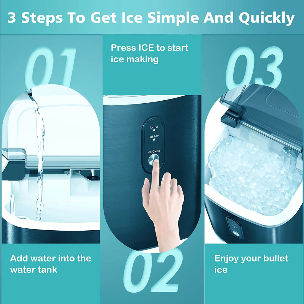 Nugget Ice Maker Countertop with Self-Cleaning Function, 33lbs/24H Chewable Ice, Black T55498