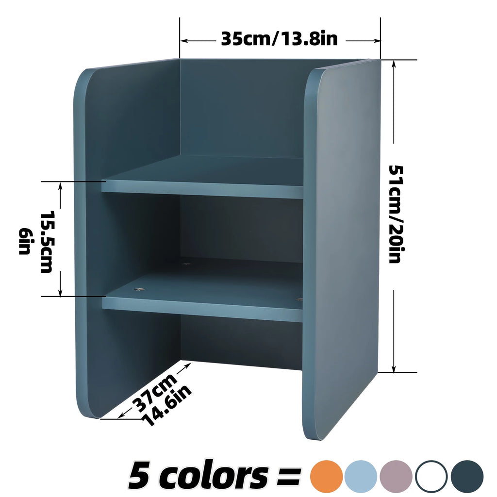 2-Tier Wood End Side Table with Storage Shelf D7394