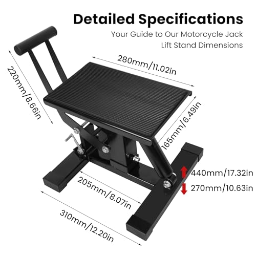 Heavy Duty Steel Hydraulic Motorcycle Jack Lift Stand 400 lbs Capacity Q92898