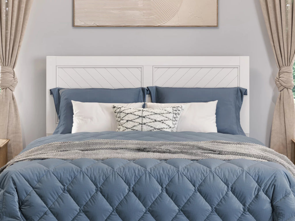 White Solid Wood Platform Bed with Footboard & Twin XL Trundle, Queen Z724