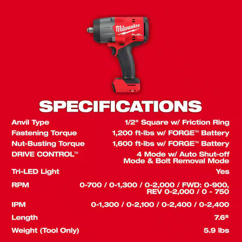 18V Lithium-Ion Brushless Cordless 1/2 in. and 3/8 in. Impact Wrench V322